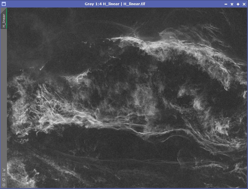 Final starless Veil Nebula result after upsampling and stretch adjustment.