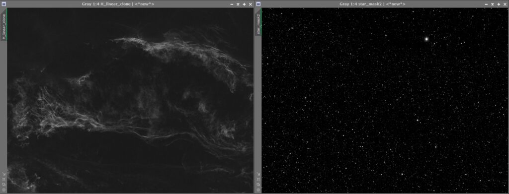 Veil Nebula example after adjusting STF sliders before StarNet.
