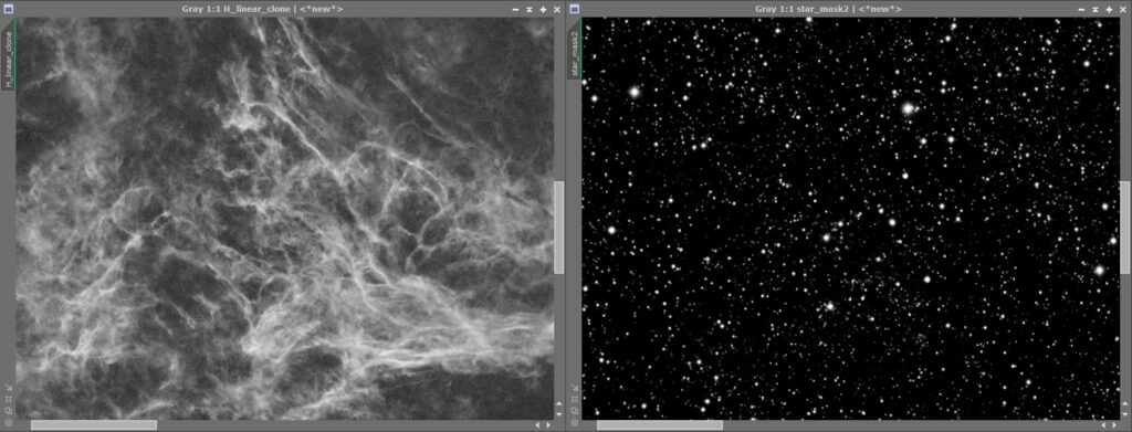 Zoomed result after adjusting STF and using automatic stretch to inspect the output.